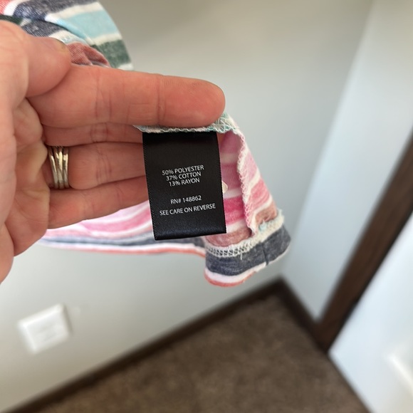 TORRID Multicolor Rainbow Striped Short Sleeve Crewneck Tee Classic Fit Size 0/L - Picture 7 of 8